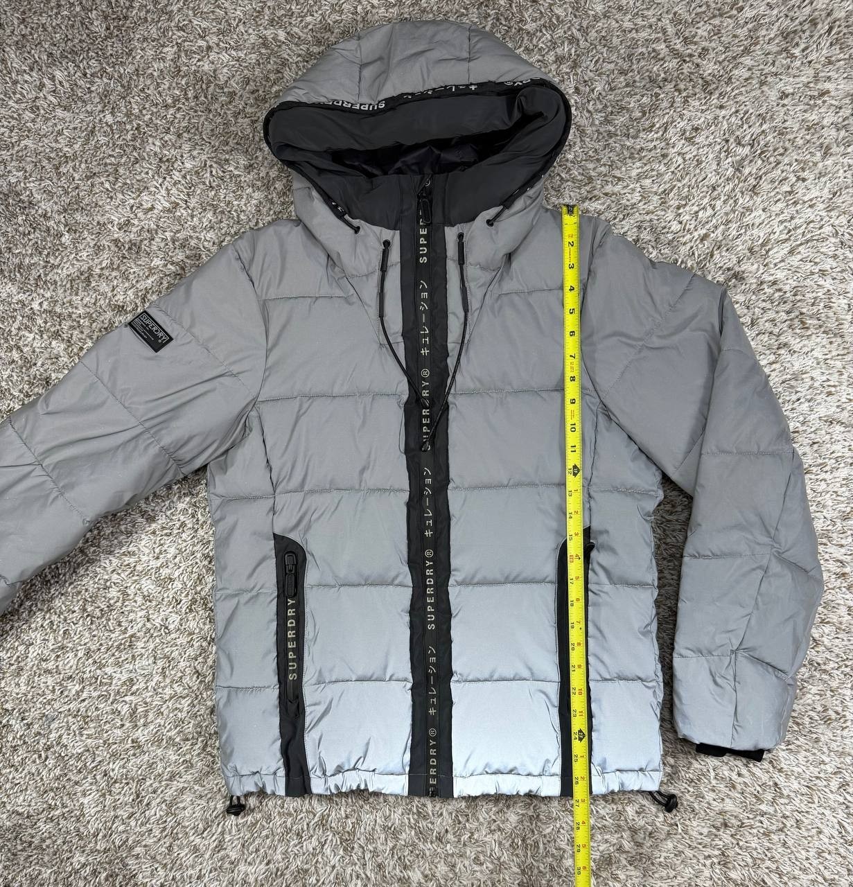Superdry Reflective Padded Down Jacket Light Gray… - image 5