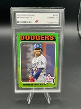2024 Topps Heritage 499 Mookie Betts Los Angeles Dodgers GEM MINT PTA 10 🔥