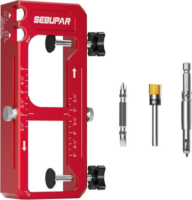 Door Hinge Jig, Aluminum Alloy Door Hinge Template Kit for Router, Adjustable Mo