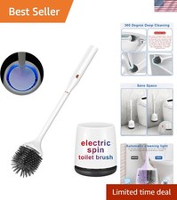 Electric Toilet Brush,Silicone Toilet Brush,Toilet Bowl Brush and Holder Set ...
