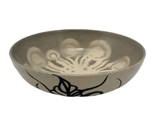 Beautiful Hand Thrown Artisan Signed Pottery Large Bowl  Hand Painted Designed