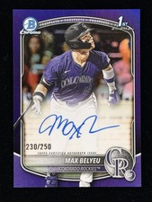 2025 Bowman Draft MAX BELYEU 1st Chrome Purple Auto 230/250 Colorado Rockies