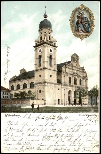 Ansichtskarte München St. Josefikirche 1904 - Bild 2 von 3