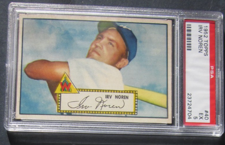 1952 Topps #40 PSA 5 Irv Noren Senators