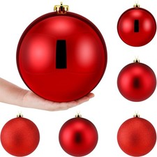 6 Pcs Extra Large Christmas Ball Ornaments 8'' 200mm Oversized Huge Big Sha...