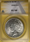1926 D ANACS AU58 Peace Silver Dollar