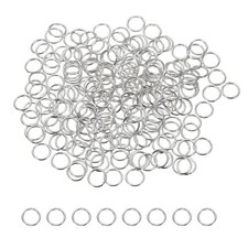 200 Pcs Open Jump Rings, 8mm Split Metal Ring 0.9mm Thick Connect, Silver Tone