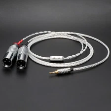 HIFI 8 Cores Silver Plated 2.5mm Balanced to Dual 2x 3pin XLR Balanced Male Plug