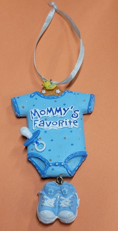 INFANT BABY BOY'S "MOMMY'S FAVORITE" CHRISTMAS TREE ORNAMENT
