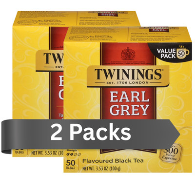 2 Box - Twinings Earl Grey Citrus and Bergamot Black Tea Bags, 50 Count Box