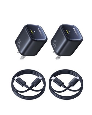 Baseus 45W USB C Charger Block, 2 Pack PPS Fast Type C with black 