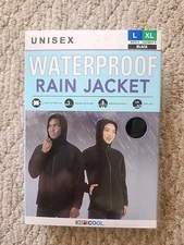 32 Degrees Cool Rain Jacket Unisex Adult Mens(L) Womens(XL) Black Hooded