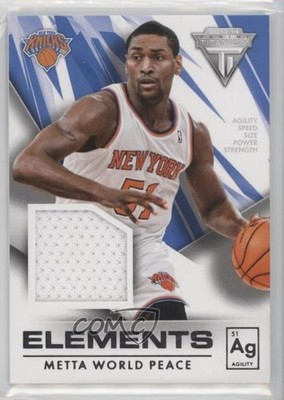 2013-14 Panini Titanium Elements Materials Metta World Peace #22 0q0
