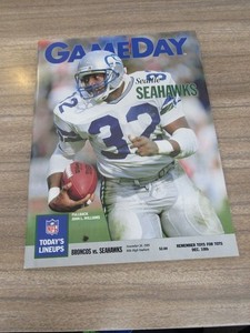 1989 Denver Broncos vs. Seattle Seahawks Program 11/26 John Elway 4 Tds