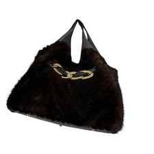 Paolo Masi Fur Shoulder Bag rown Genuine Leather Women Bag Made In Italy