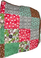 Handmade Patchwork Multicolor Floral Paisley Polk A Dots Quilt 45  X 41  Baby