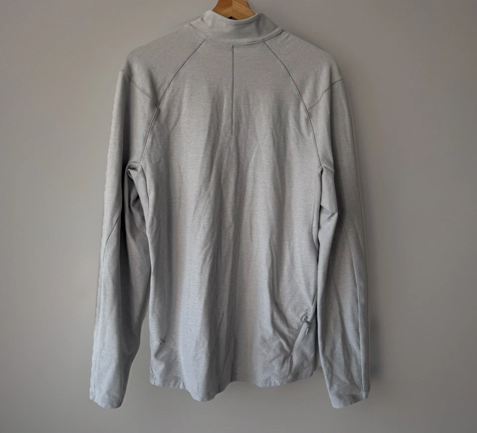 Lululemon Surge Warm 1/2 Zip Light Gray Running Workout Pullover Shirt Mens Sz L - Image 3 of 4
