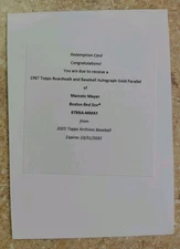 2025 Topps Archives Marcelo Mayer Boardwalk & Baseball Auto GOLD #/50 Redemption