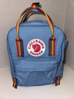 Fjallraven Kanken Rainbow Mini Backpack Blue Rare!!