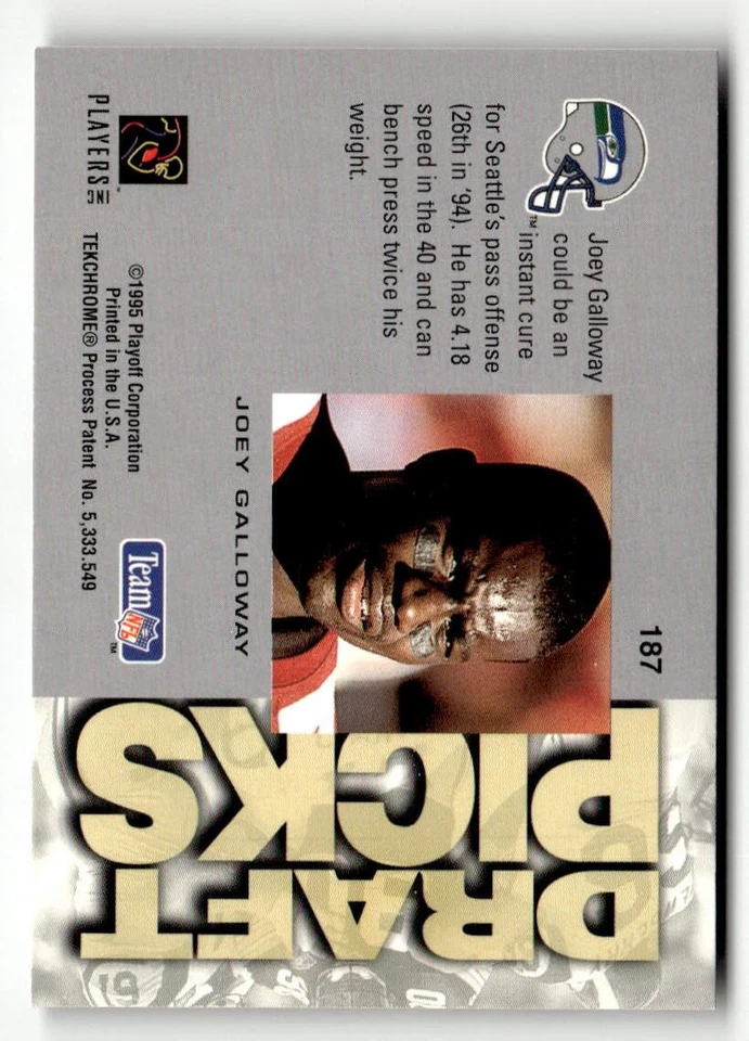 1995 Playoff Absolute #187 Joey Galloway - Image 2 of 2