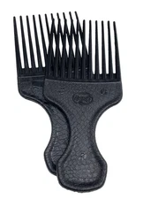 Vintage Goody Black Plastic Textured Hair Pick Lift Comb USA 6.5"