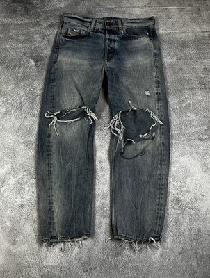 Diesel Baggy Jeans Mens Vintage Y2K Distressed Pants Size 34 