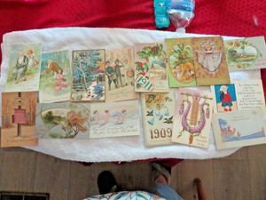 Vintage 1909 Lot of 15  Post Cards  All  Happy New Year Themed