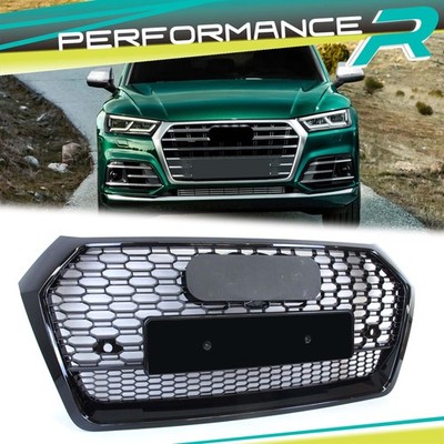Schwarz Wabengrill Front Grill für Audi Q5 FY SQ5 Kühlergrill 2017-2020 mit PDC