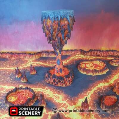 Lava Hellspike - Dwarves, Elves and Demons 28mm 32mm Wargaming Terrain D&D, DnD