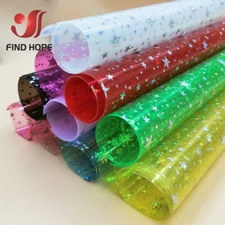 Sparkle Holographic PVC Vinyl Star Fabric DIY Handmade Bow Bag Craft Material A4