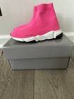 BALENCIAGA KID'S SPEED PULL ON SOCK FASHION SNEAKERS BRIGHT PINK  SIZE 29-30 NEW — photo 2