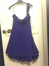 KAREN MILLEN Gorgeous Purple Silk Occasion Mini Cocktail Dress Prom Uk 10