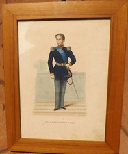 Litografia originale 1860 circa S.A.R. principe Umberto di Savoia firmata Gattai