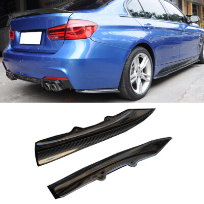 For BMW F30 F31 M Sport M-Tech Carbon Fiber PSM Style Rear Splitter Side Lip