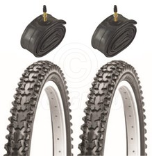 2 Bicycle Tyres Bike Tires - Mountain Bike - 26 x 2.125 - With Presta Tubes