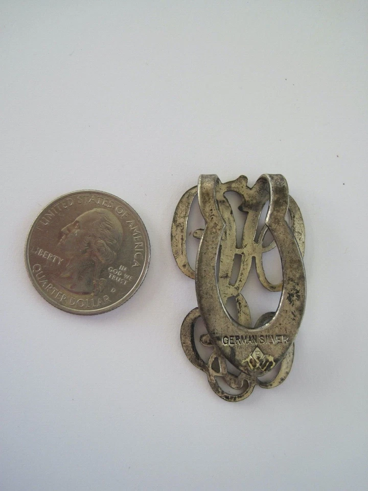 Love Token Style Money Clip Initial K German Silver Antique Victorian - Image 3 of 3