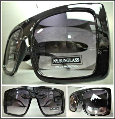 OVERSIZED EXAGGERATED VINTAGE RETRO Style SUN GLASSES XL Huge Jumbo Black Frame