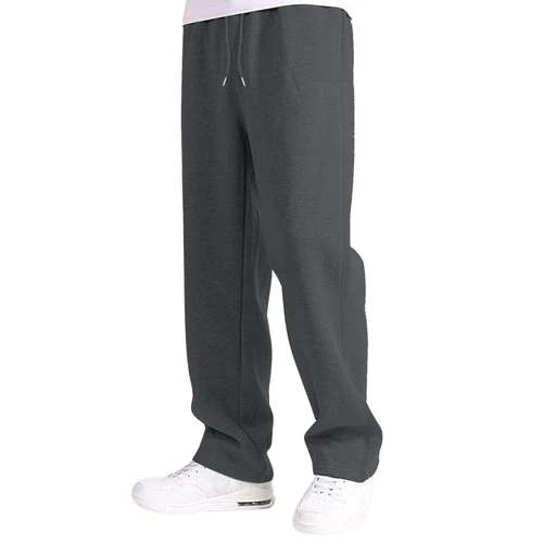 Herren Fleece gefütterte Jogginghose weites gerades Bein Hose unten Sweatpants Jogger - Bild 10 von 54