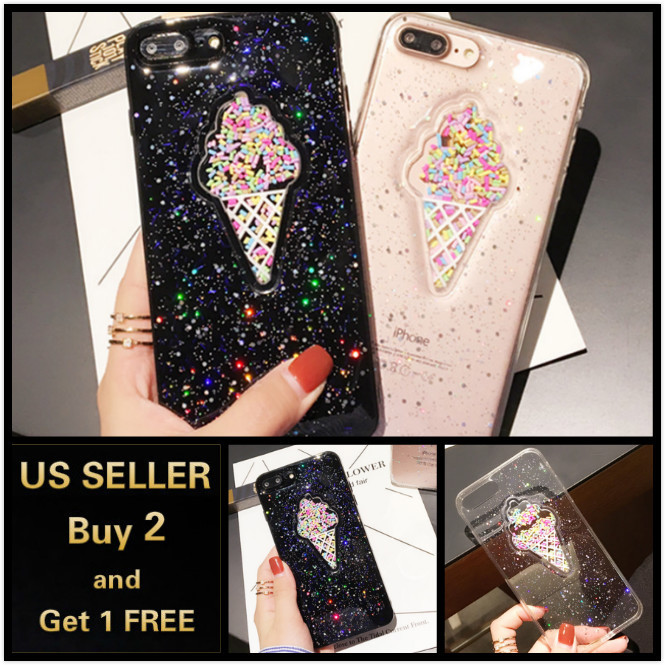 3D Iphone Case Silicone Bling Ice Cream Diamonds For 6s Plus