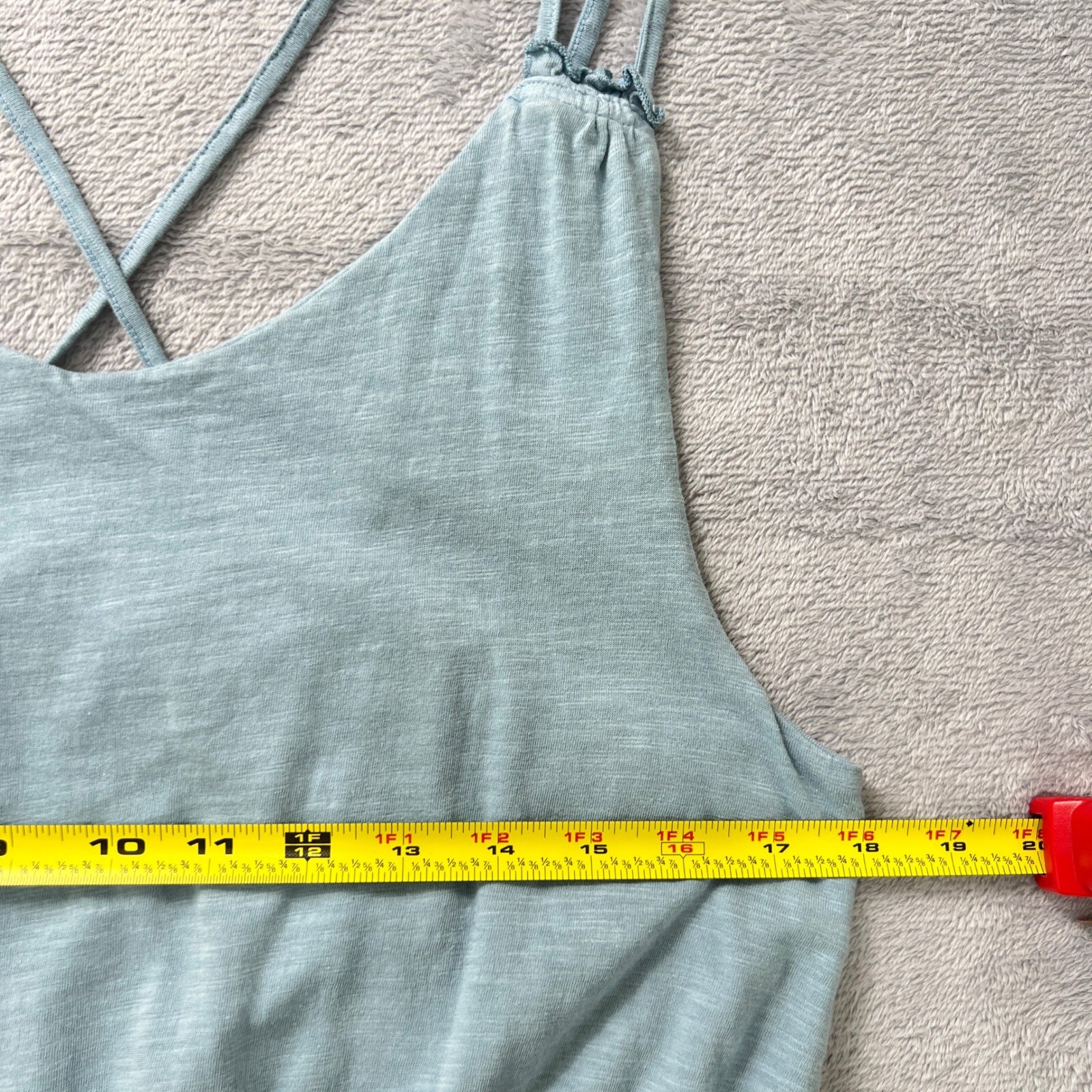 Dip Organic Cotton Maxi Dress Casual Sundress Criss Cross Back Blue Large