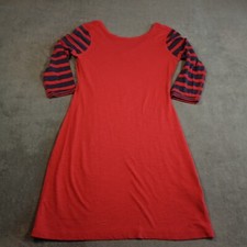 Express Dress Womens Medium Red Striped Arms Causal Shirt Party