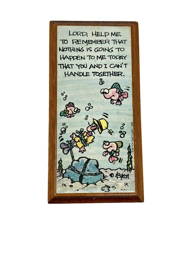 Vintage Religious Plaque HUMOR NOVELTY KITSCH Wall Table Decor 8" Tall - Picture 5 of 7