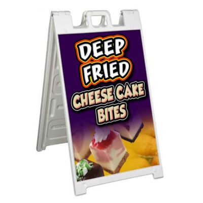 DEEP FRIED CHEESE CAKE Signicade 24x36 AFrame Plastic Sidewalk Sign FAIR FOOD