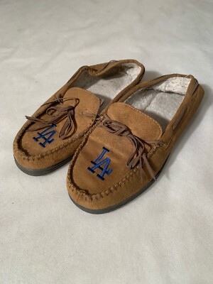 FOCO MLB Los Angeles Dodgers Team Logo Slippers Shoes | Size Men s LARGE
