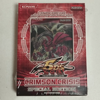 YuGiOh Crimson Crisis Special Edition Factory Sealed Box 3 Booster Packs +  Holo