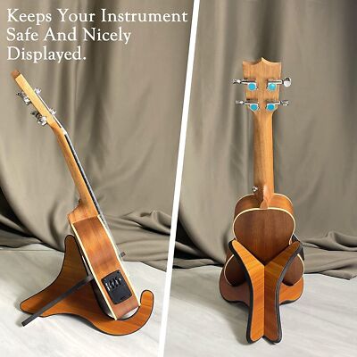 Wooden Shelf Mount Stand Bracket Holder For Mini Guitar Violin Mandolin Ukulele | UK