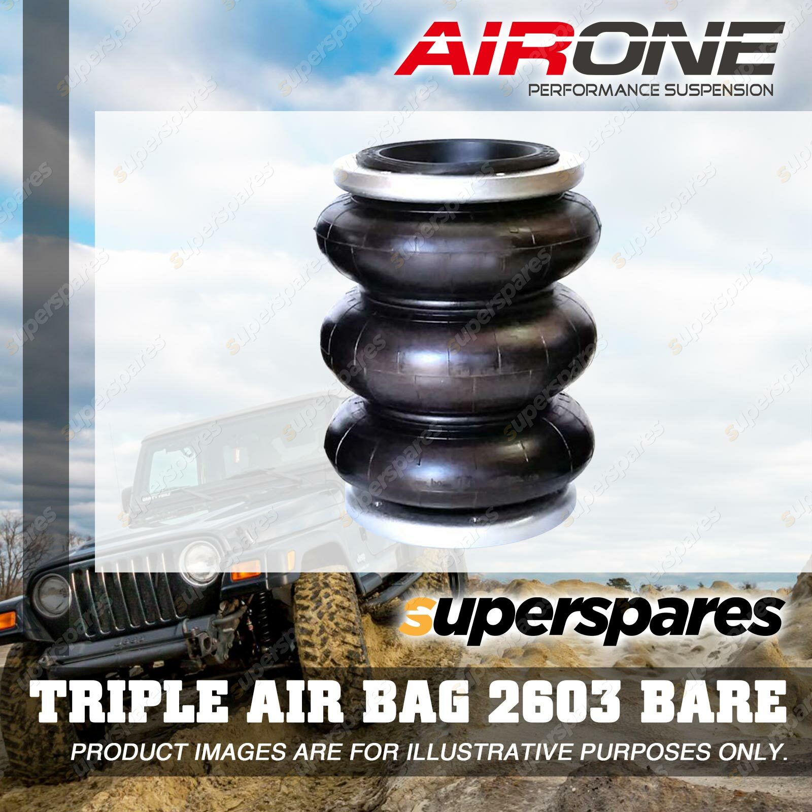 1 x Brand New Airone Suspension Load Assist Triple Air Bag 2603 Bare eBay