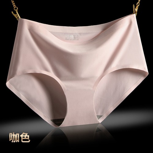 Women Seamless Underwear Mid-Rise Sexy Large Size Panties Ice Silk One-Piece - Picture 22 of 22