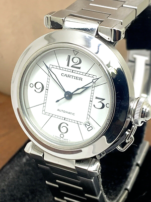 Cartier Pasha C 2324 Stainless Steel  Water Resistant 35mm White Dial Cartier Pasha C 35mm Automatic, White Dial - Steel on  main image 3