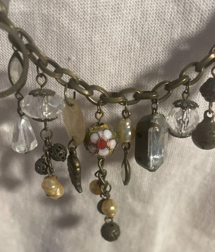 20" Steampunk necklace Antique Bronze Chain with Various Charms - Picture 4 of 9